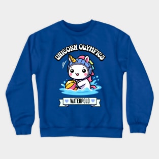 Water Polo Unicorn Olympics 🤽🏽‍♀️🦄 - Splash & Score Cuteness! Crewneck Sweatshirt